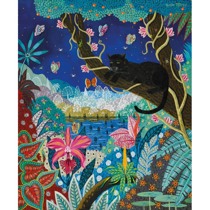  Puzzle-Michele-Wilson-A1106-350 Handgeschnittenes Holzpuzzle - Nocturnal Black Panther