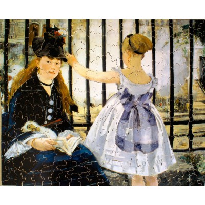 Puzzle-Michele-Wilson-A133-250 Handgeschnittenes Holzpuzzle - Manet: Eisenbahn