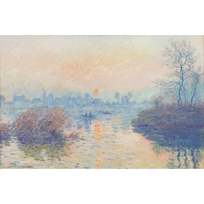Puzzle-Michele-Wilson-A697-350 Hand-Cut Wooden Puzzle - Claude Monet - Setting Sun in Lavacourt