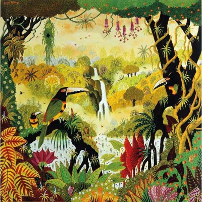 Puzzle-Michele-Wilson-A850-80 Handgeschnittenes Holzpuzzle - Alain Thomas: Tukan Am Wasserfall