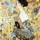Handgeschnittenes Holzpuzzle - Gustav Klimt: Dame Mit Fächer