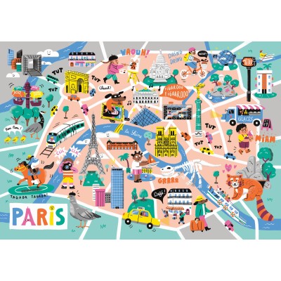 Puzzle-Michele-Wilson-K1009-50 Handgeschnittenes Holzpuzzle - Balade A Paris