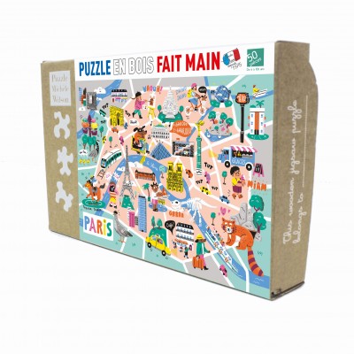Puzzle-Michele-Wilson-K1009-50 Handgeschnittenes Holzpuzzle - Balade A Paris