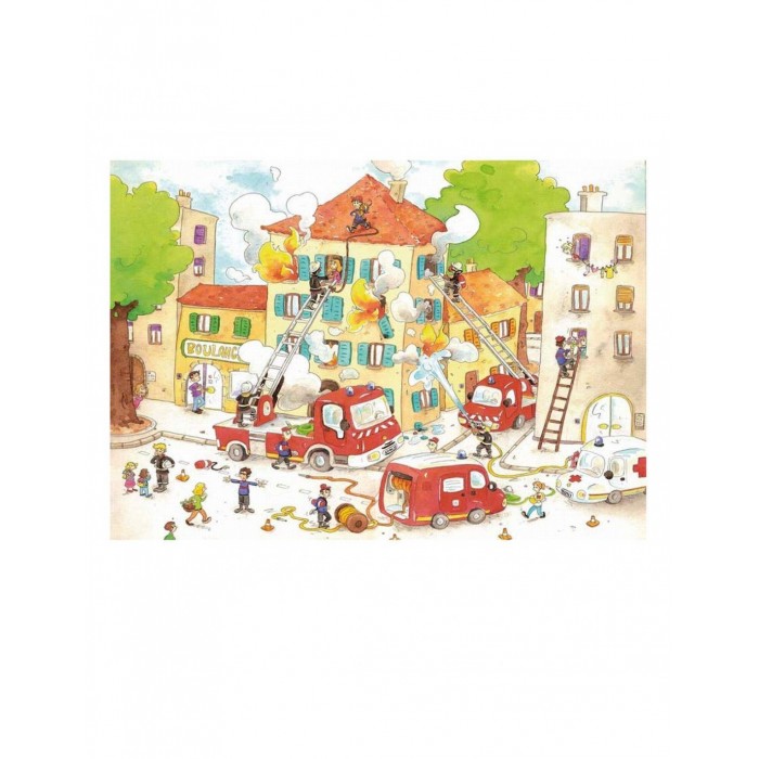 Puzzle-Michele-Wilson-K113-50 Handgeschnittenes Holzpuzzle - The Firefighters