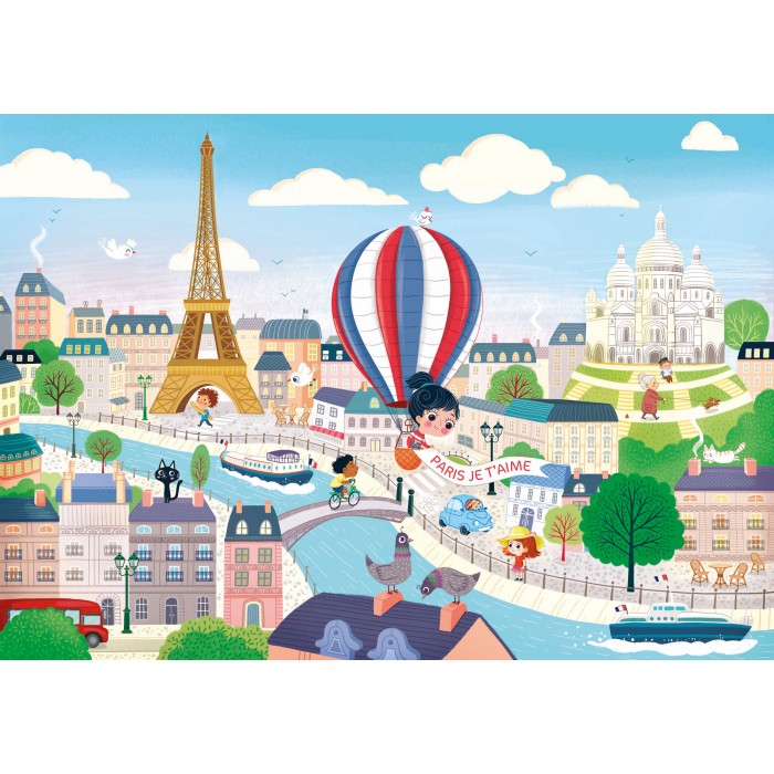  Puzzle-Michele-Wilson-K1221-12 Handgeschnittenes Holzpuzzle - Blick Auf Paris