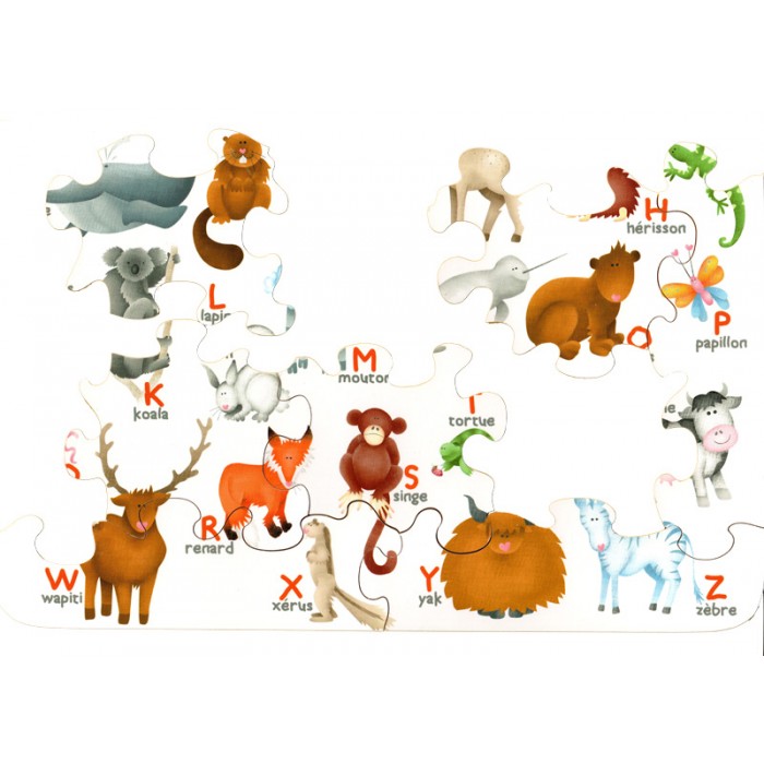  Puzzle-Michele-Wilson-K306-12 Handgeschnittenes Holzpuzzle - Das Tieralphabet