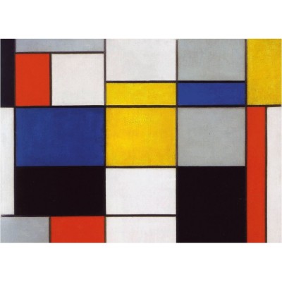 Puzzle-Michele-Wilson-K629-24 Hand-Cut Wooden Puzzle - Mondrian - Composition 123