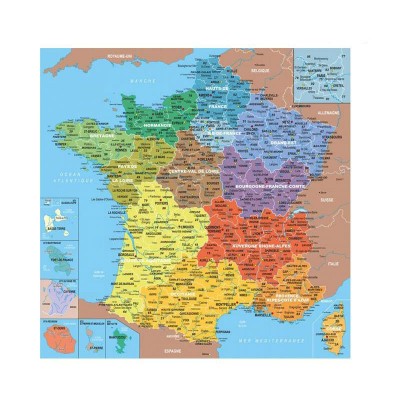 Puzzle-Michele-Wilson-K80-100 Hand-Cut Wooden Puzzle - Map of France