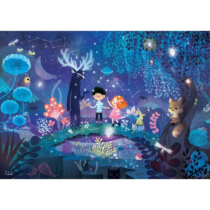  Puzzle-Michele-Wilson-K828-50 Handgeschnittenes Holzpuzzle - Escapade Nocturne