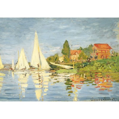 Puzzle-Michele-Wilson-W452-50 Wooden Jigsaw Puzzle - Claude Monet : Regatta at Argenteuil