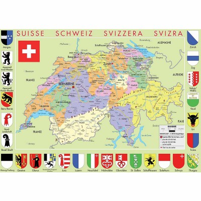 Puzzle-Michele-Wilson-W77-50 Jigsaw Puzzle - 50 Pieces - Art - Wooden - Michele Wilson : Map of Switzerland
