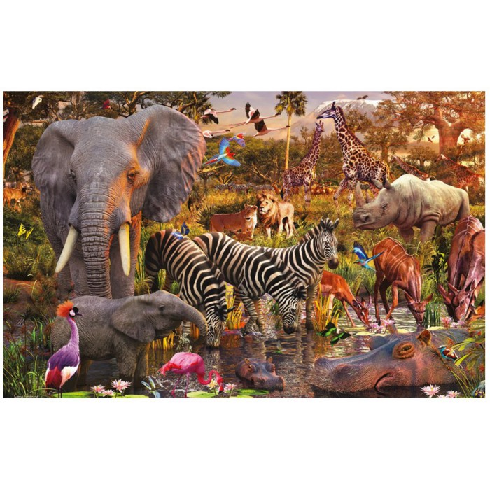 NEWモデル Jigsaw Puzzle Ravensburger Animals African - Pieces 3000 - ジグソーパズル