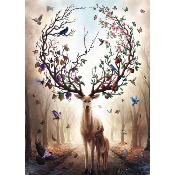 Puzzle  Ravensburger-00459 Fantastic Deer