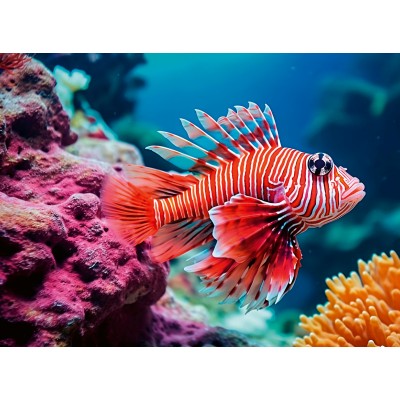 Ravensburger-01334 Lionfish - Highlight Puzzle - Colorful Animals