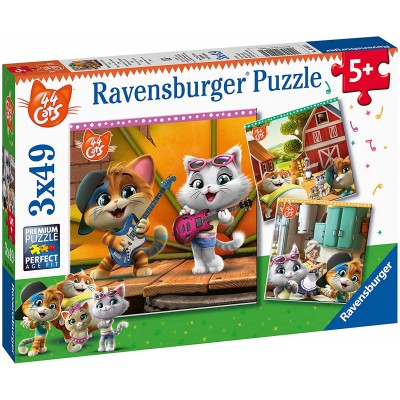 Ravensburger-05013 3 Puzzles - 44 Cats
