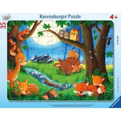 Ravensburger-05146 Frame Puzzle - Little Animals Go to Bed