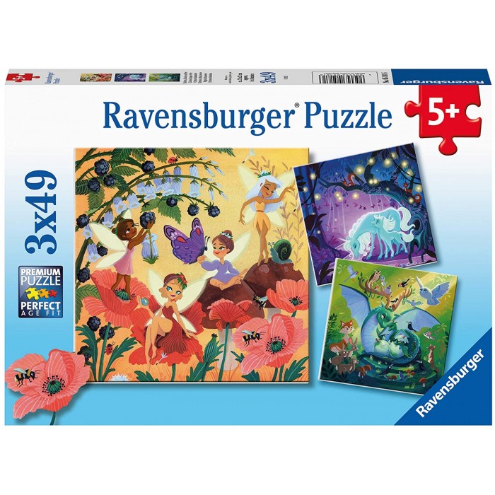 3 Puzzles - Unicorn, Dragon and Fairies