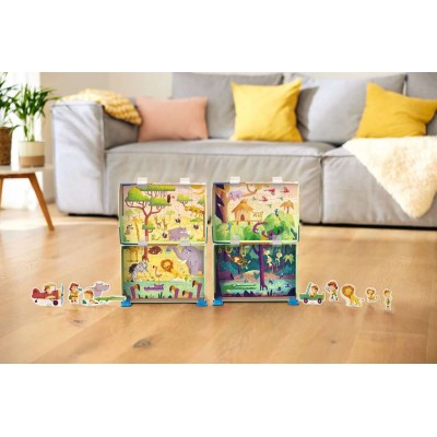 Ravensburger-05593 2 Puzzles - Puzzle & Play - Jungle Adventures