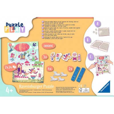 Ravensburger-05596 2 Puzzles - Puzzle & Play - Royale Party