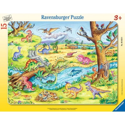 Ravensburger-05633 Frame Puzzle - Dinosaurs