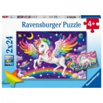  Ravensburger-05677 2 Puzzles - Unicorn and Pegasus