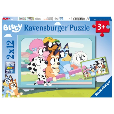 Ravensburger-05693 2 puzzles 12 Pieces - Fun with Bluey