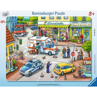 Ravensburger-06131 Frame Jigsaw Puzzle - Rescue in the City