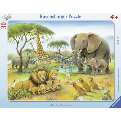 Ravensburger-06146 Frame Jigsaw Puzzle - Africa's Wildlife