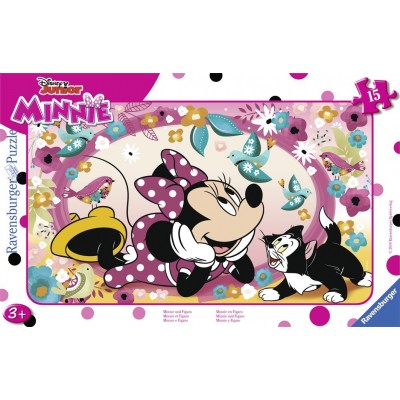 Ravensburger-06158 Frame Jigsaw Puzzle - Minnie and Figaro