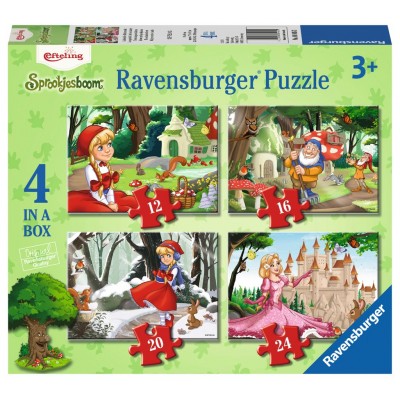 Ravensburger-06945 4 Puzzles - Enchanting Fairytale Forest