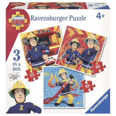 Ravensburger-07065 3 Jigsaw Puzzles - Fireman Sam