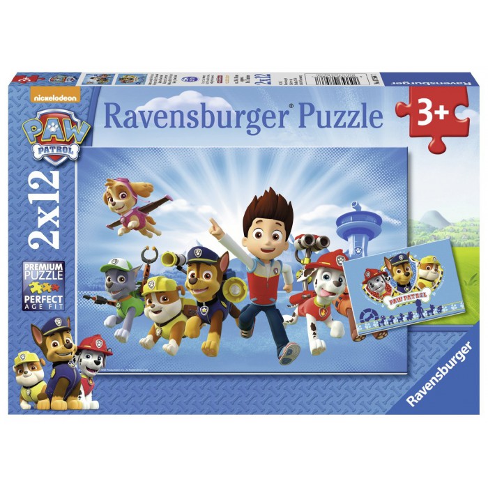 Ravensburger-07586 2 Jigsaw Puzzles - Paw Patrol