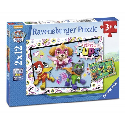 Ravensburger-07613 2 Jigsaw Puzzles - Paw Patrol