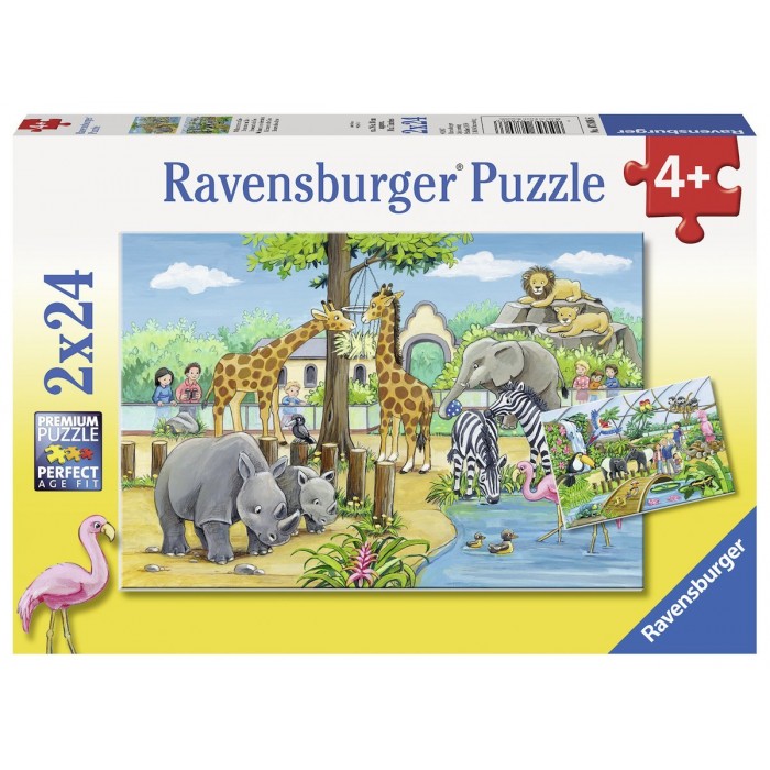  Ravensburger-07806 2 Jigsaw Puzzles - Zoo