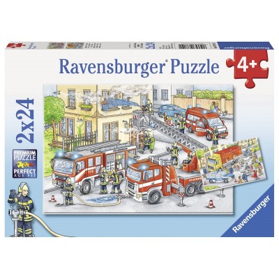 Ravensburger-07814 2 Jigsaw Puzzles - Heroes in action