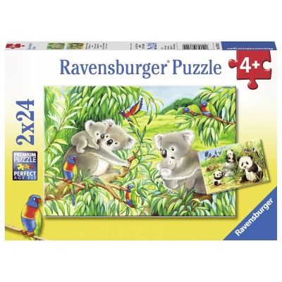 Ravensburger-07820 2 puzzles - Cute Koalas and Pandas