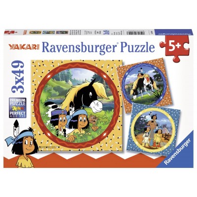 Ravensburger-08000 3 Jigsaw Puzzles - Yakari