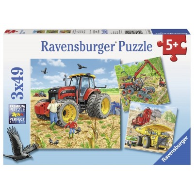 Ravensburger-08012 3 Jigsaw Puzzles - Large Machines