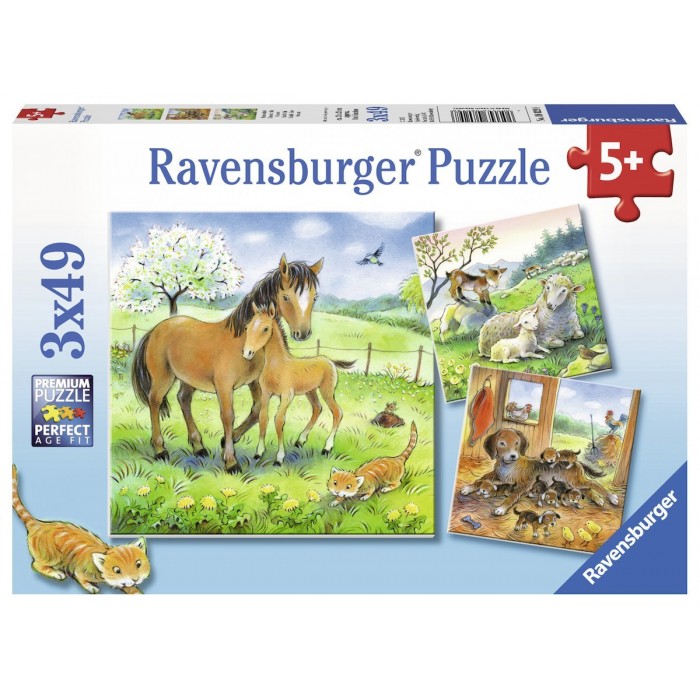 Ravensburger-08029 3 Jigsaw Puzzles - Cuddling