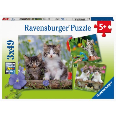 Ravensburger-08046 3 Puzzles - Kittens