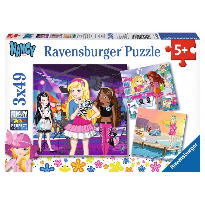  Ravensburger-09236 3 Jigsaw Puzzles - Nancy