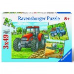  Ravensburger-09388 Jigsaw Puzzles - 49 Pieces - 3 in 1 - Agricultural Engines