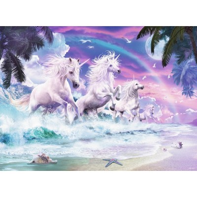 Puzzle Ravensburger-10057 XXL Pieces - Unicorns on the Beach