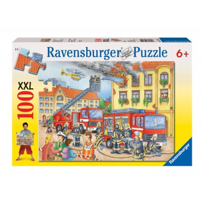 Ravensburger-10822 Jigsaw Puzzle - 100 Pieces - Maxi - Firemen to the Rescue !
