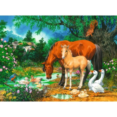 Puzzle Ravensburger-10833 Idyll at the Pond