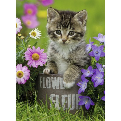 Puzzle Ravensburger-10847 Kitten amongst the Flowers