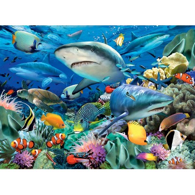 Puzzle Ravensburger-10951 XXL Pieces - Reef of the Sharks