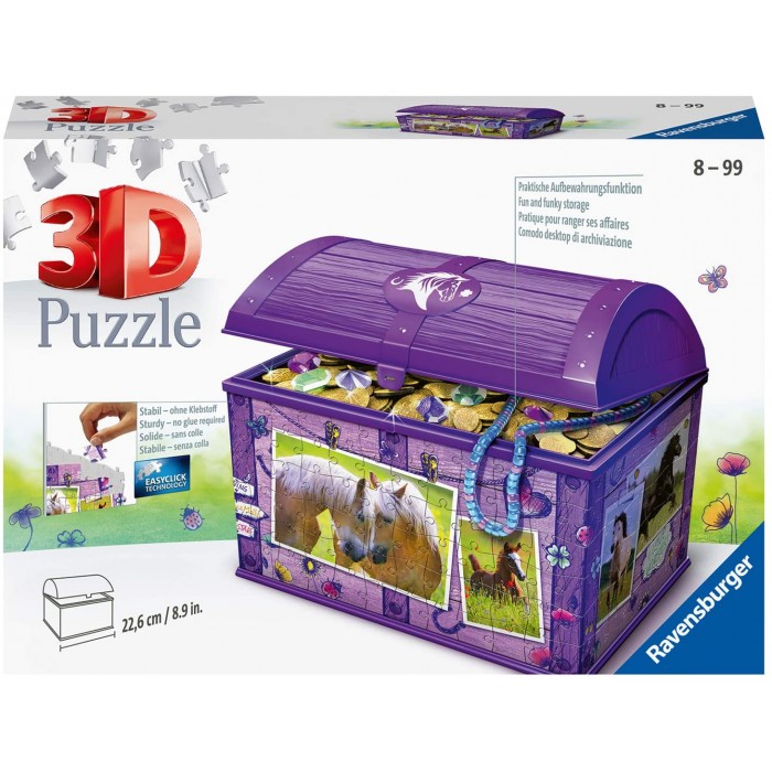 3D Puzzle - Treasure Chest - Horses