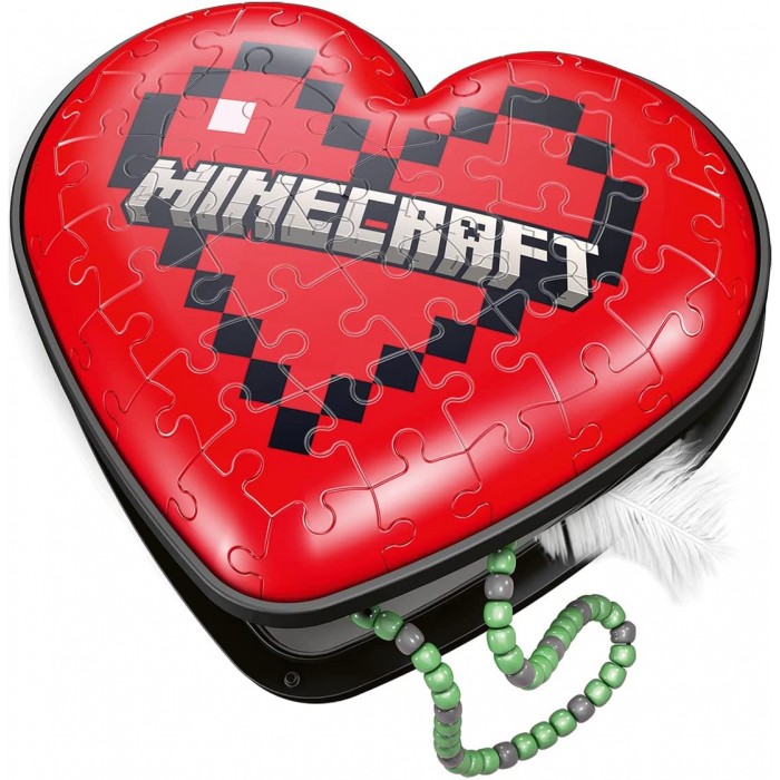 3D Puzzle - Heart Box - Minecraft