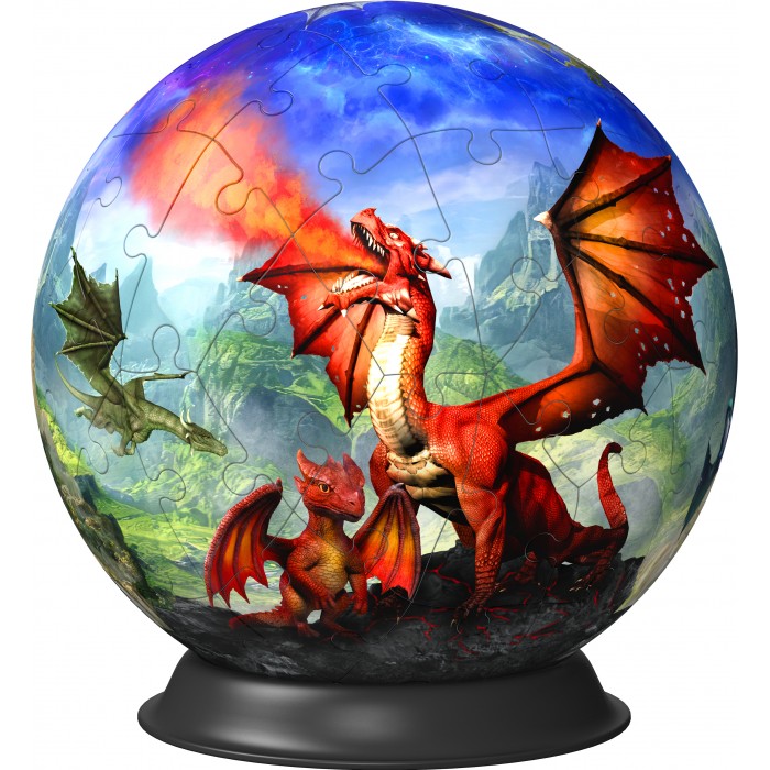 Ravensburger-11565 3D Puzzle - Puzzle Ball Mystic Dragons